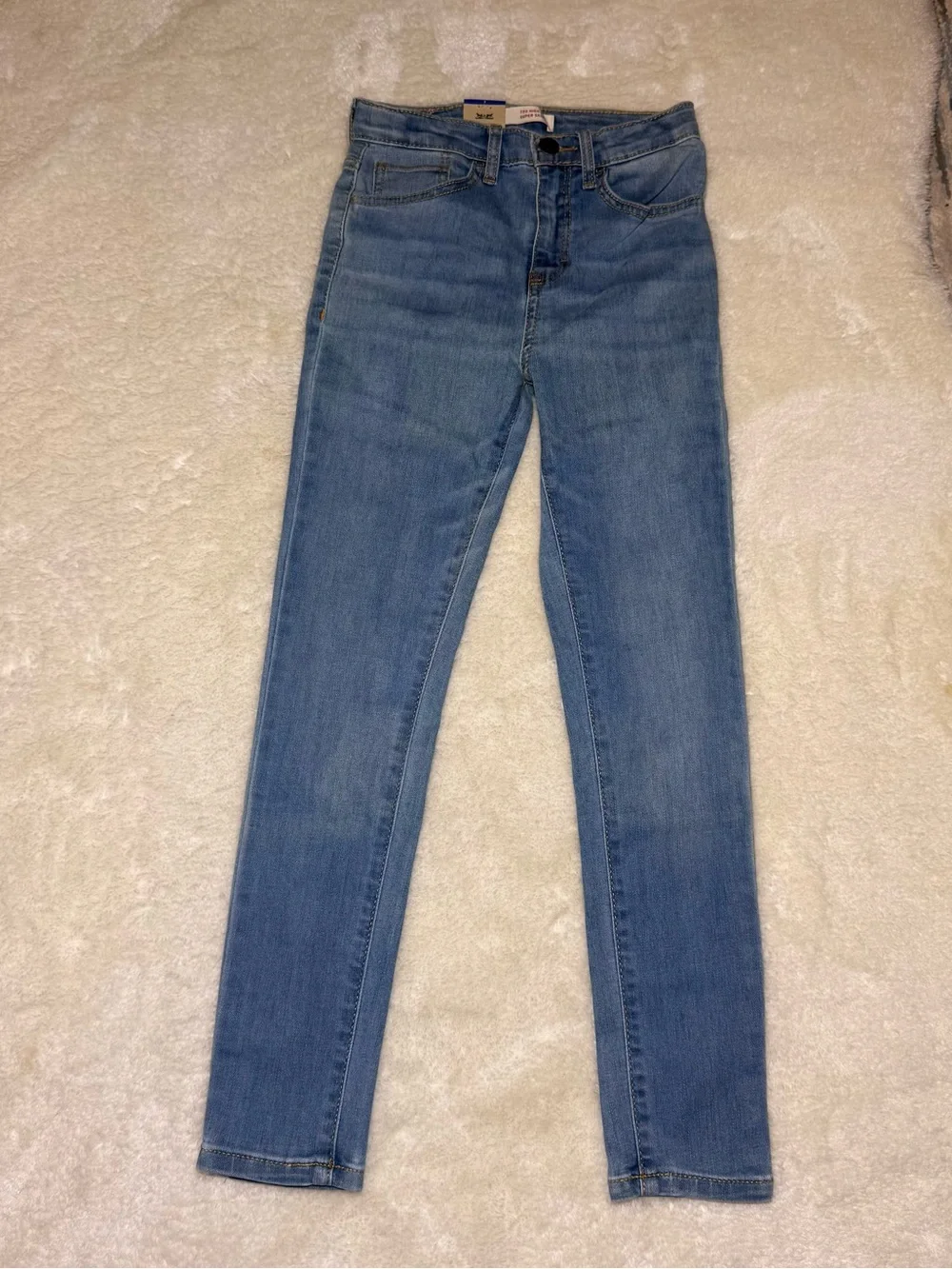 Levis 720 Jeans Girls High Rise Super Skinny Stretch Adjustable band size 7- NEW